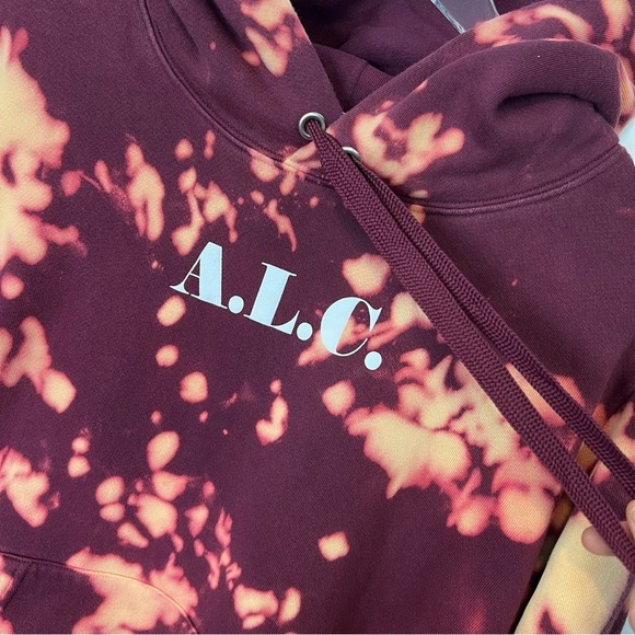 A.L.C tie dye burgundy hoodie L - Picture 4 of 10